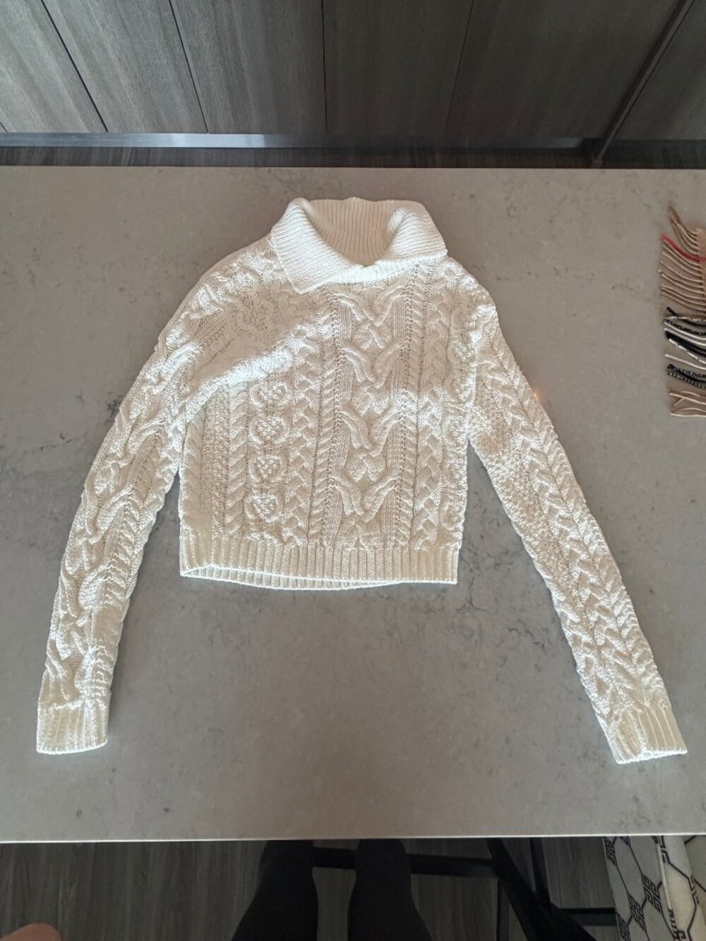 Polo Ralph Lauren Cream Cable Knit Turtleneck XS